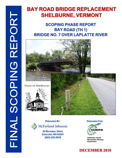 Final scoping report, Bay Road bridge replacement, December 2010